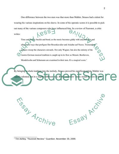 Gustav Mahler and Richard Strauss