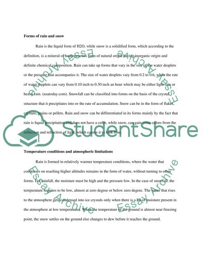 Snowfall and Rainfall