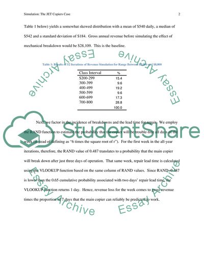 The Revenue Loss Estimation Problem at JET Copiers