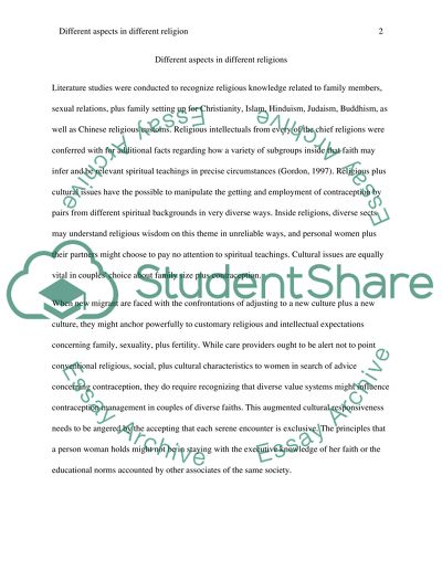 Analysis of Different Aspects in Different Religions, One Ought Not to Be Forced into What to Practice