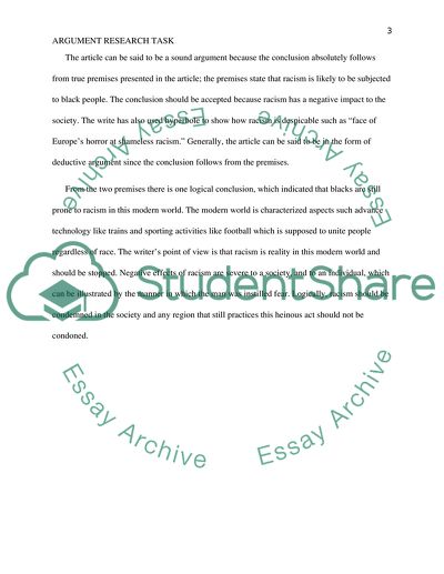 Argument research task