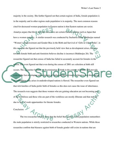 Gender Bias at Birth