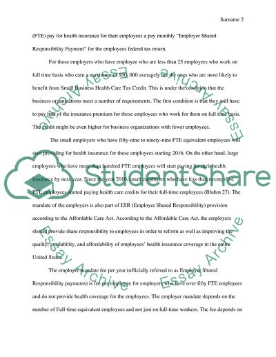 ACA Employers Related Provisions and Their Status of Rollout