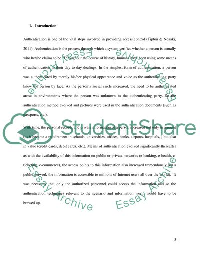 Authentication Methods and Techniques