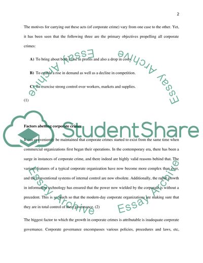 Definition of Corporate Crime