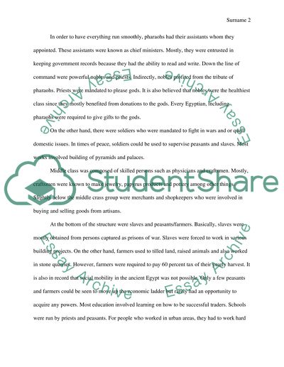 The class system of ancient Egypt