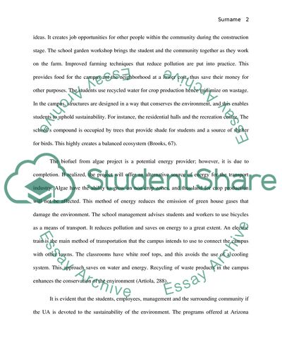 Campus Sustainability ( university of arizona )