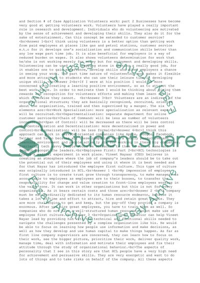 Case Application Volunteers Work and Employee First