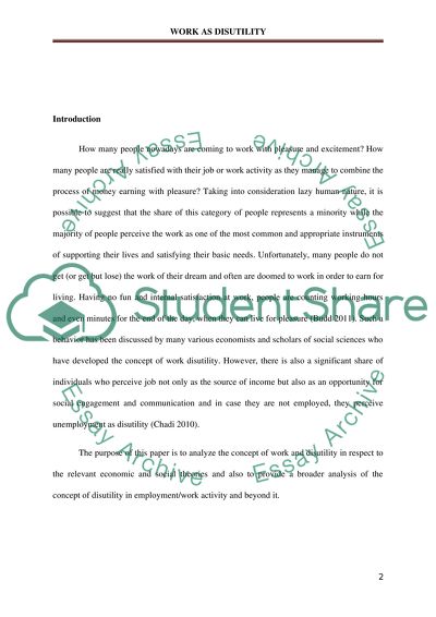 Work as Disutility: Definition and Interpretations