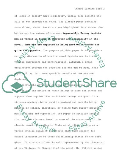 How Are Men Depicted in Frances Burneys Evelina