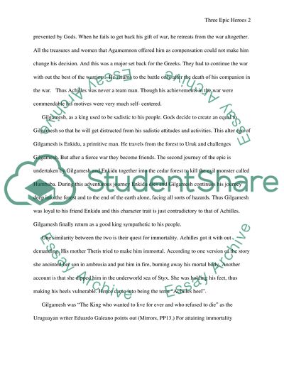 Epic Characters: Gilgamesh, Achilles, and Agamemnon