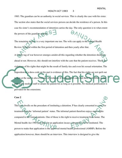 The Mental Health Act 1983