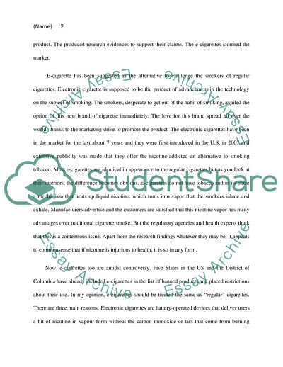 Harmful Effect of E-cigarettes