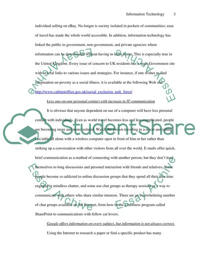 Information Technology and Contemporary Social Change