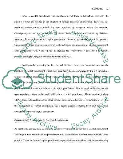 Issues in the criminal justice system: capital punishment