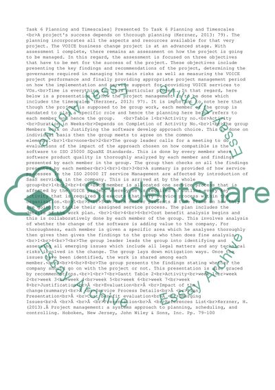 Planning and time scale