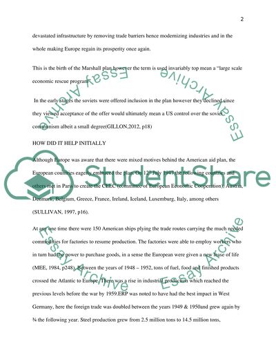 The Marshall Plan Today