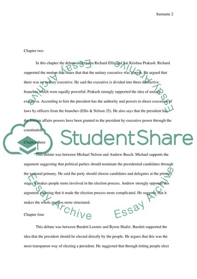 Debating the Presidency