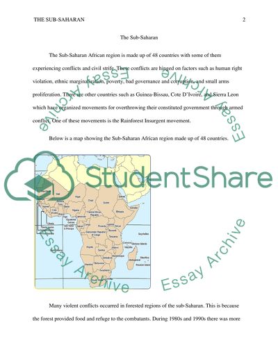Subsaharan Africa Insurgent Movements :Must Include One or More Maps