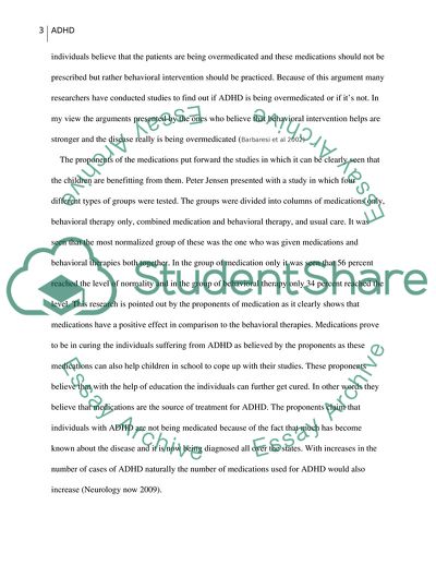 The Treatment of the Attention Deficit Hyperactivity Disorder