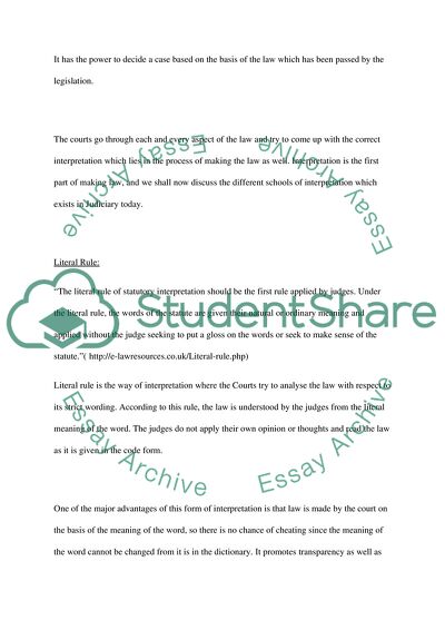 Statutory Interpretation of Courts