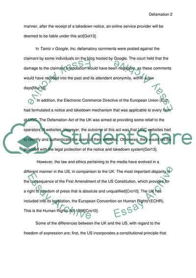 Legal Approach to Defamation