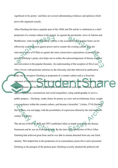 Responsibility and Seriousness in Ginsbergs Poetry