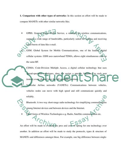 Mobile Ad Hoc Wireless Network