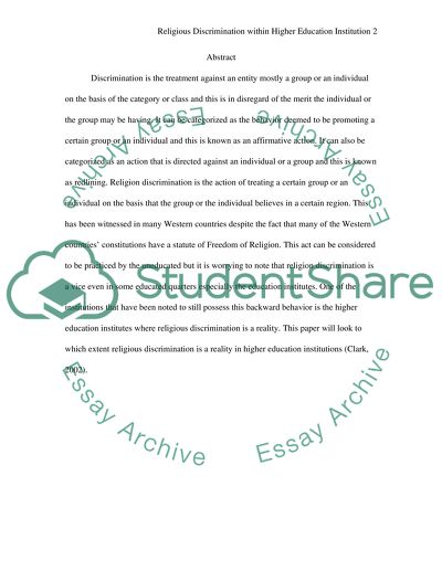 Racial Discrimination in Higher Education Institutions