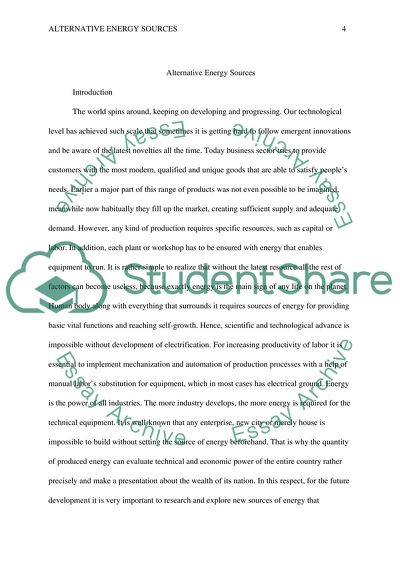 Alternative Energy Sources