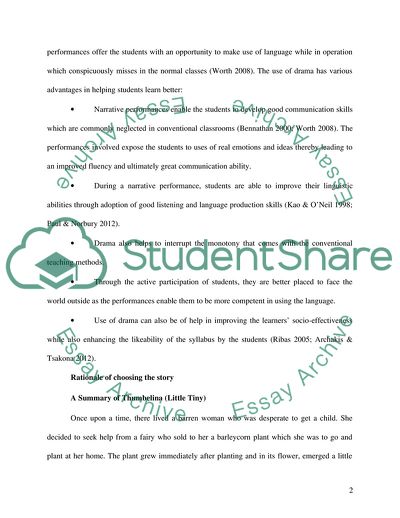 The Significance of Stories and Storytelling in Theatre Education