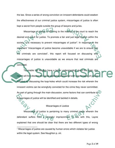 Miscarriages of Justice are Inevitable if we are to Ensure that Criminals are Convicted