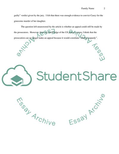 Not Guilty Murder Verdict