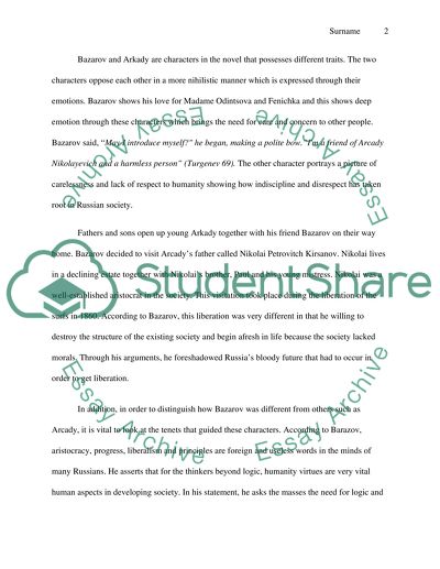 Reflection on Turgenevs Fathers and Sons