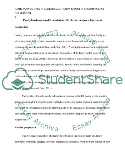 Family/Loved Ones in Code/Resuscitation Effort in the Emergency Department