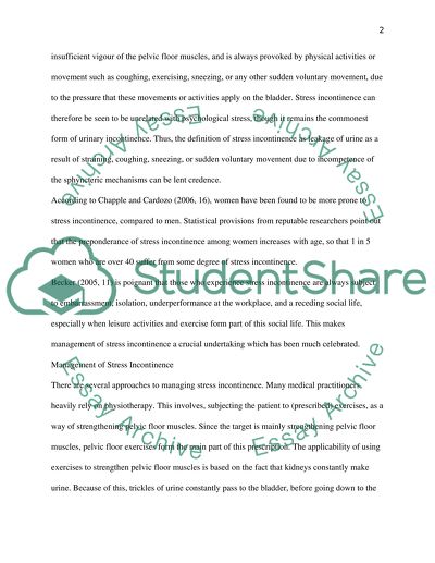 Management of Stress Incontinence