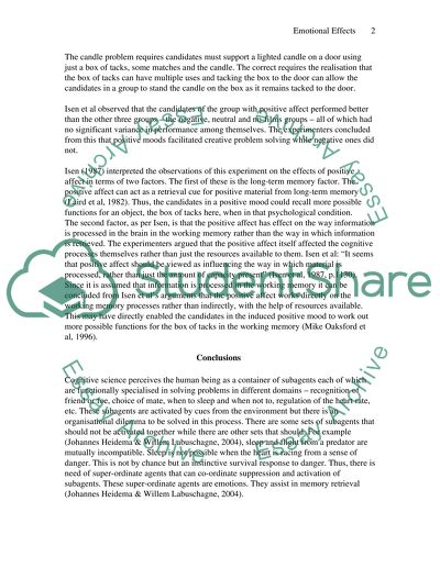 The Effects of Emotions