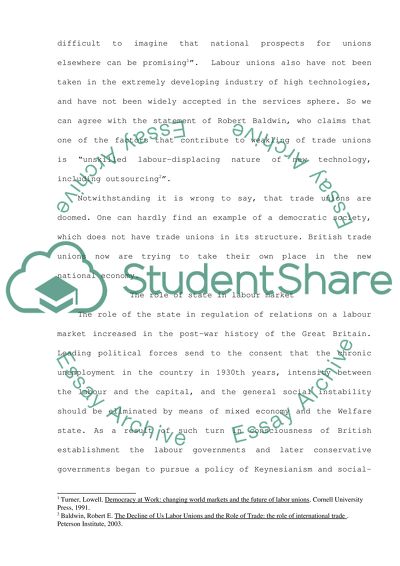 Influence and Role of Trade Unions