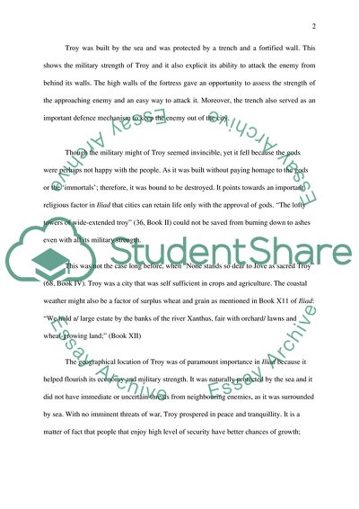 Significance of Troy in Iliad and Uruk in Gilgamesh