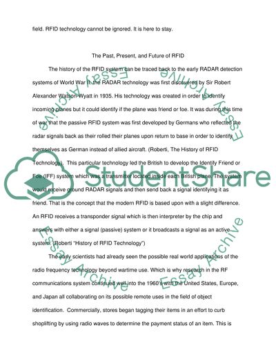 The Past, Present and Future of RFID