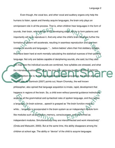 Critical Period of Language Acquisition