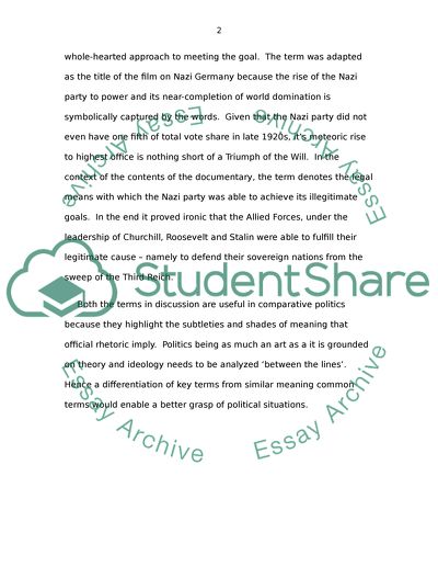 Legitimacy and The Triumph of the Will