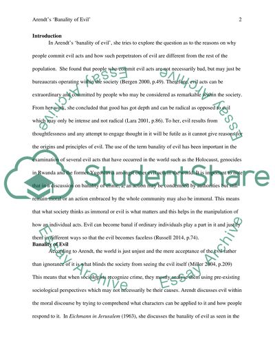 Arendts Banality of Evil