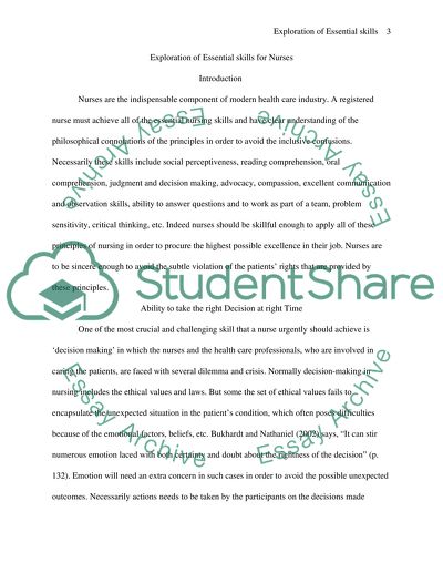 Exploration of Essential Skills for Nurses