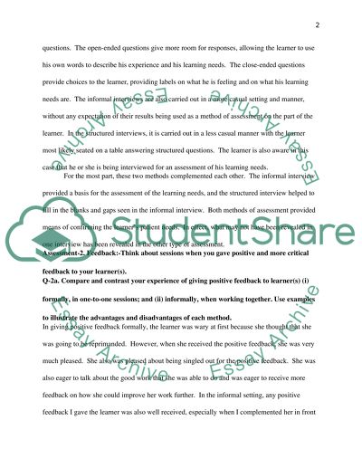 Learning in Nursing - Methods Used to Assess the Learner