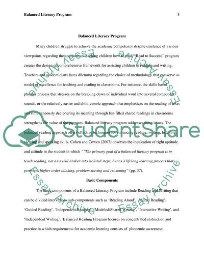Balanced Literacy Program for Second Grade
