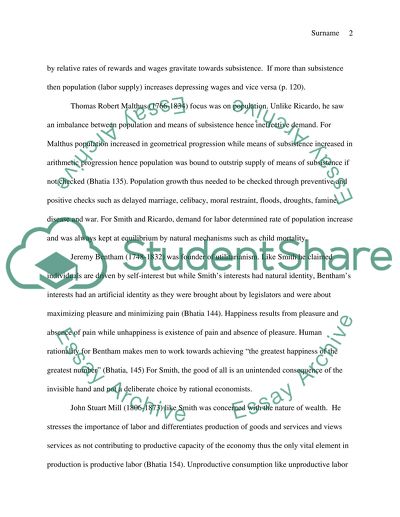 Smith & Ricardo vs. Malthus, Bentham, Senior, J.S. Mill and Say