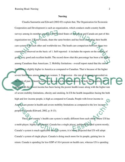 Comparison of US / Other health system