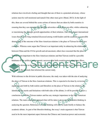 The Strategic Importance of Taiwan to Us-China Relations