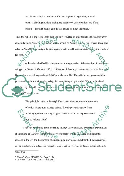 The Decision in Central London Property Trust versus High Trees